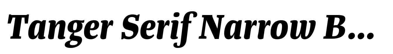 Tanger Serif Narrow Bold Italic